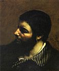 Self Portrait with Striped Collar by Gustave Courbet